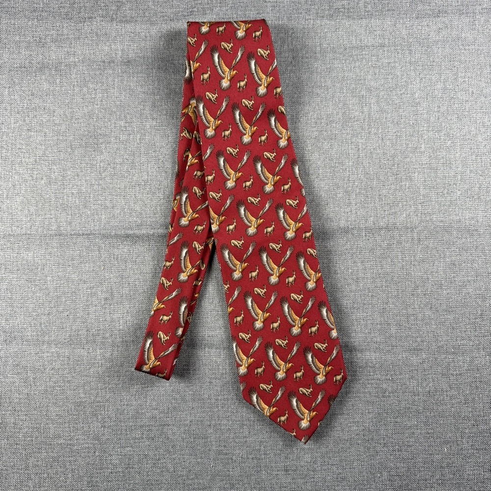 Hunting World Tie Bob Lee Bird/ Rabbit Print 100%